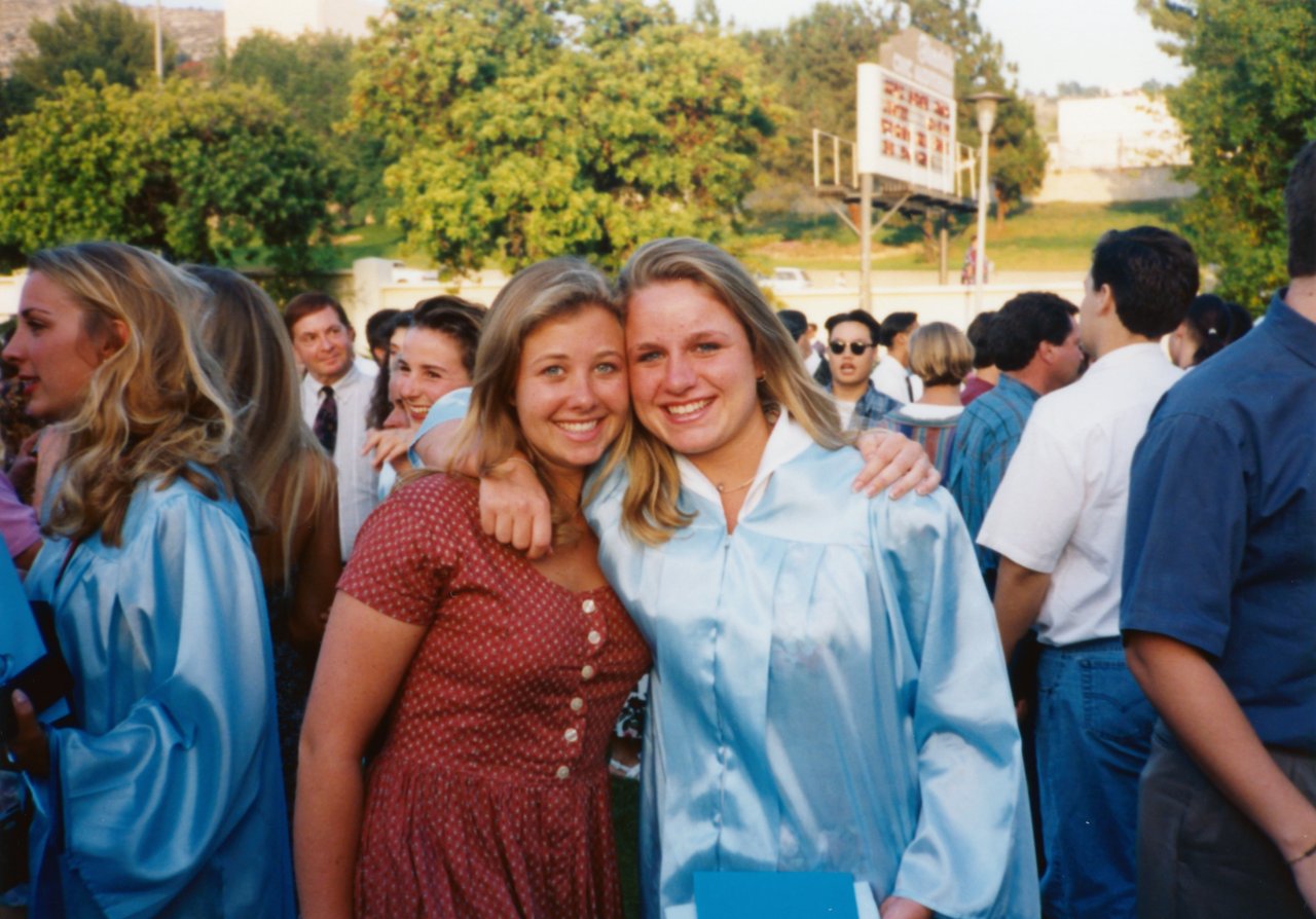 Daves graduation from High School 4- Spring 1993 Jen with Melanie